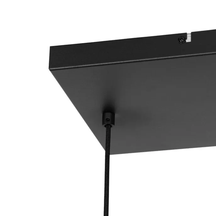 Design hanglamp zwart met goud glas 7-lichts - Bert