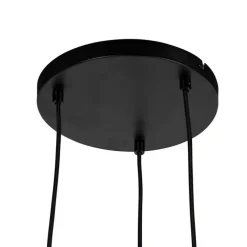 Design hanglamp zwart met smoke glas 3-lichts - Dome