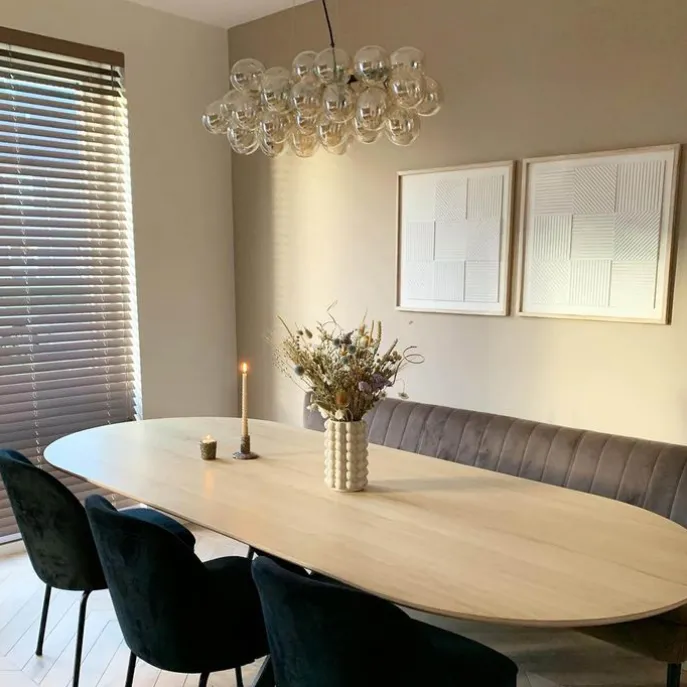 Design hanglamp zwart met amber glas 8-lichts - Uvas