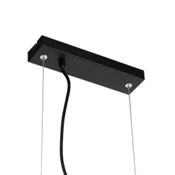 Design hanglamp zwart met amber glas 8-lichts - Uvas