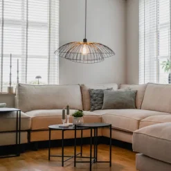 Design hanglamp zwart met dubbele kap 66cm - Pua