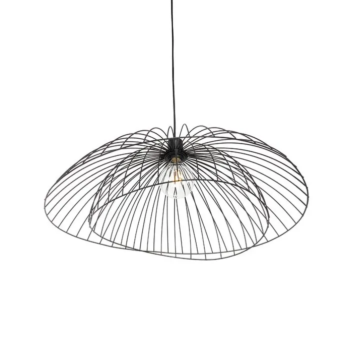 Design hanglamp zwart met dubbele kap 66cm - Pua