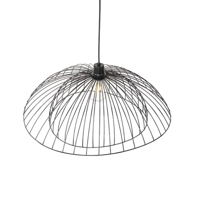 Design hanglamp zwart met dubbele kap 66cm - Pua