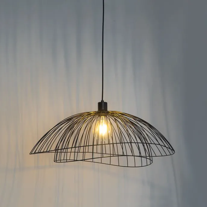 Design hanglamp zwart met dubbele kap 66cm - Pua