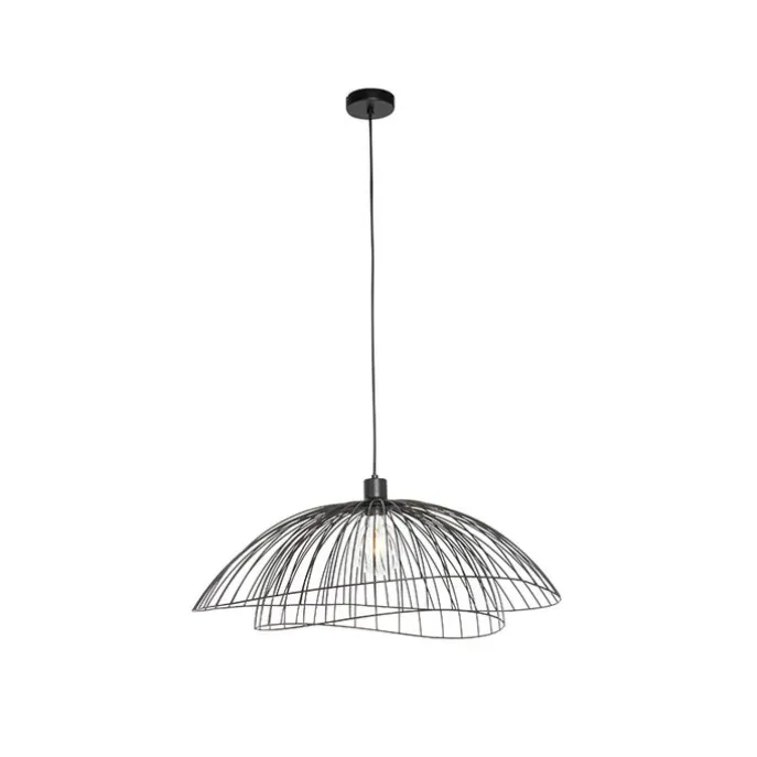Design hanglamp zwart met dubbele kap 66cm - Pua