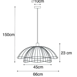 Design hanglamp zwart met dubbele kap 66cm - Pua