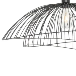 Design hanglamp zwart met dubbele kap 66cm - Pua