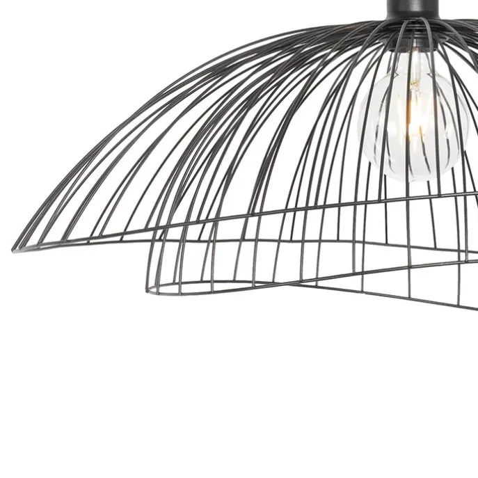 Design hanglamp zwart met dubbele kap 66cm - Pua