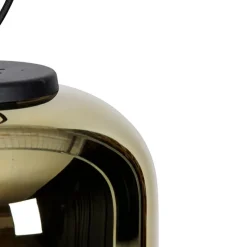 Design hanglamp zwart met goud glas 2-lichts - Bliss