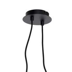 Design hanglamp zwart met goud glas 2-lichts - Bliss