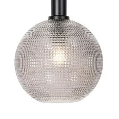 Design hanglamp zwart met smoke glas 4-lichts- Chico