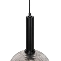Design hanglamp zwart met smoke glas 4-lichts- Chico