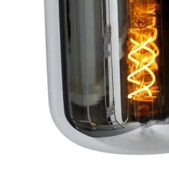 Design hanglamp zwart met smoke glas 3-lichts - Bliss