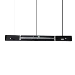 Design hanglamp zwart met smoke glas 3-lichts - Bliss