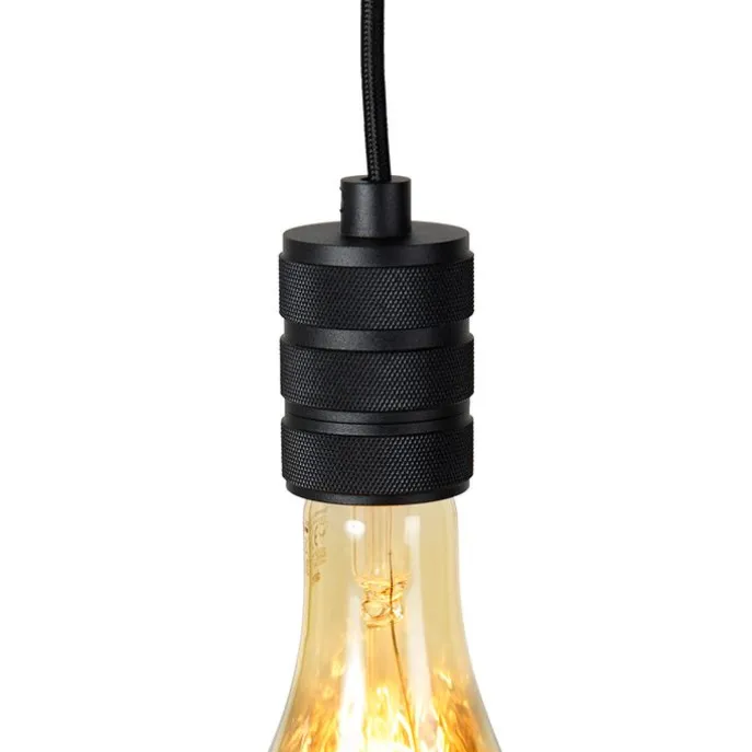 Design hanglamp zwart met stekker incl. LED lamp dimbaar - Cavalux