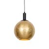 Design hanglamp zwart met goud glas - Bert