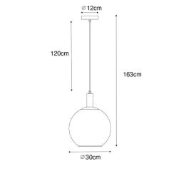 Design hanglamp zwart met goud glas - Bert