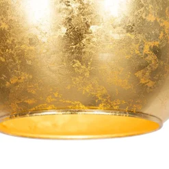 Design hanglamp zwart met goud glas - Bert