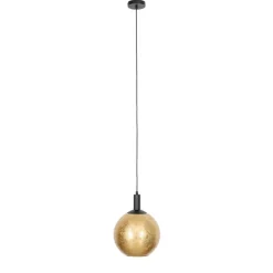 Design hanglamp zwart met goud glas - Bert