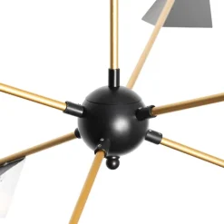 Design hanglamp zwart met goud 6-lichts - Sinem