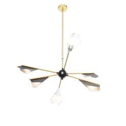 Design hanglamp zwart met goud 6-lichts - Sinem