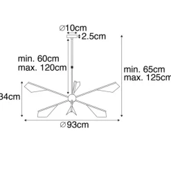 Design hanglamp zwart met goud 6-lichts - Sinem