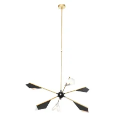 Design hanglamp zwart met goud 6-lichts - Sinem