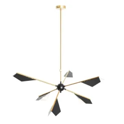 Design hanglamp zwart met goud 6-lichts - Sinem