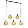 Design hanglamp zwart met goud glas 5-lichts - Bert