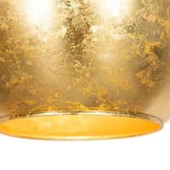 Design hanglamp zwart met goud glas 5-lichts - Bert