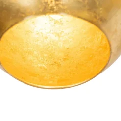 Design hanglamp zwart met goud glas 5-lichts - Bert