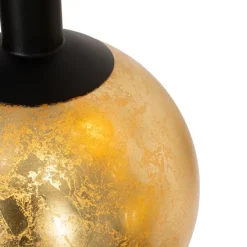 Design hanglamp zwart met goud glas 5-lichts - Bert