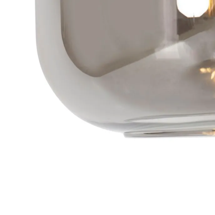 Design hanglamp zwart met goud en smoke glas - Zuzanna
