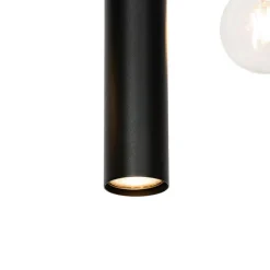 Design hanglamp zwart ovaal 7-lichts - Tuba