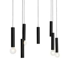 Design hanglamp zwart ovaal 7-lichts - Tuba