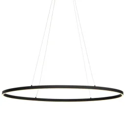 Design hanglamp zwart ovaal incl. LED 3-staps dimbaar - Ovallo