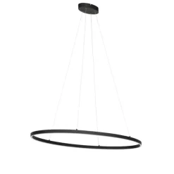 Design hanglamp zwart ovaal incl. LED 3-staps dimbaar - Ovallo