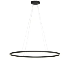 Design hanglamp zwart ovaal incl. LED 3-staps dimbaar - Ovallo