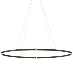 Design hanglamp zwart ovaal 120cm incl. LED 3-staps dimbaar - Ovallo
