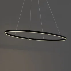 Design hanglamp zwart ovaal 120cm incl. LED 3-staps dimbaar - Ovallo