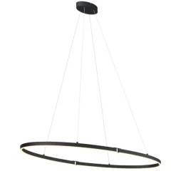 Design hanglamp zwart ovaal 120cm incl. LED 3-staps dimbaar - Ovallo