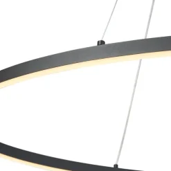 Design hanglamp zwart ovaal 120cm incl. LED 3-staps dimbaar - Ovallo