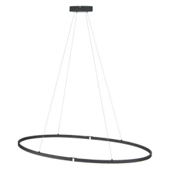 Design hanglamp zwart ovaal 120cm incl. LED 3-staps dimbaar - Ovallo