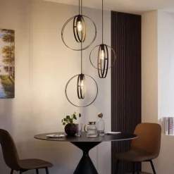 Design hanglamp zwart rond 3-lichts - Indu