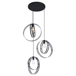 Design hanglamp zwart rond 3-lichts - Indu