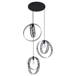 Design hanglamp zwart rond 3-lichts - Indu
