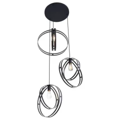 Design hanglamp zwart rond 3-lichts - Indu