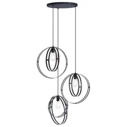 Design hanglamp zwart rond 3-lichts - Indu