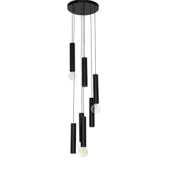 Design hanglamp zwart rond 7-lichts - Tuba
