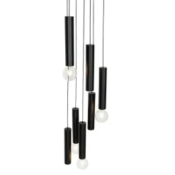 Design hanglamp zwart rond 7-lichts - Tuba